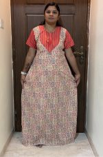 1511PN-Vibrant Multi-Color Print Pranjul Nighty - Image 2