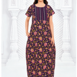 1517PN-Stylish Purple Floral Pattern Pranjul Nighty