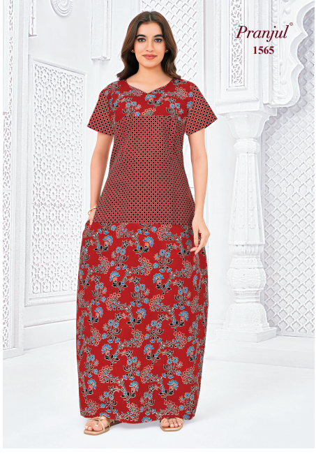 Red Floral Motifs & Polka Dots