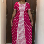 0A1559PN-Charming Megenta Dual-Chic Pattern Pranjul Nighty