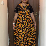 0A1503PN-yellow flower pattern pranjul nighty