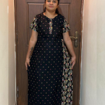 0A1551PN -Black Double Pattern Pranjul Nighty