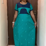 0A1542PN-Blue With Diamond Pattern Pranjul Nighty