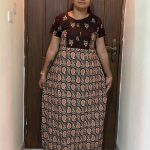 0A1548PN-Brown Mango Pattern Pranjul Nighty