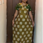 0A1541PN-Yellow With Black Stripes Pranjul Nighty