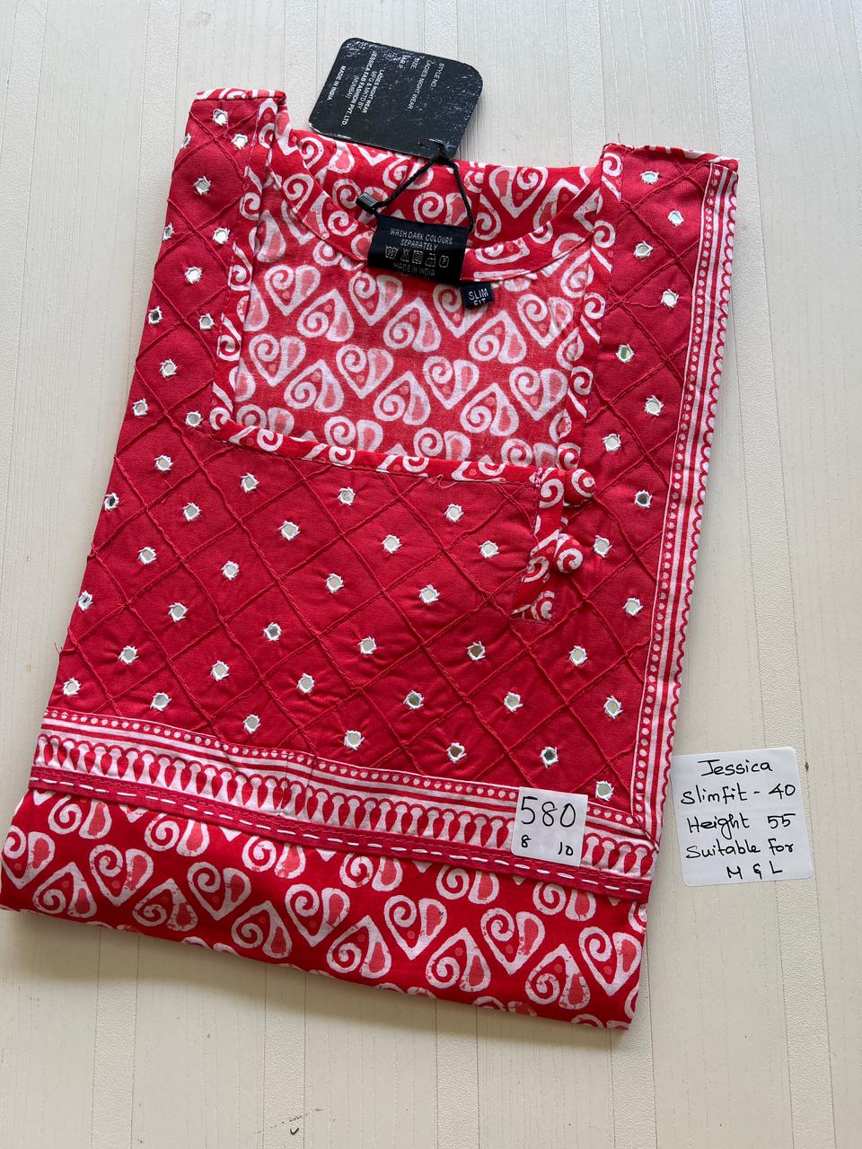 Red jhumca Slimfit Jessica