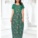 1107PN-Green leafs pattern Pranjul Nighty