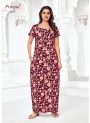 Rich wine Flower pattern Pranjul Nighty