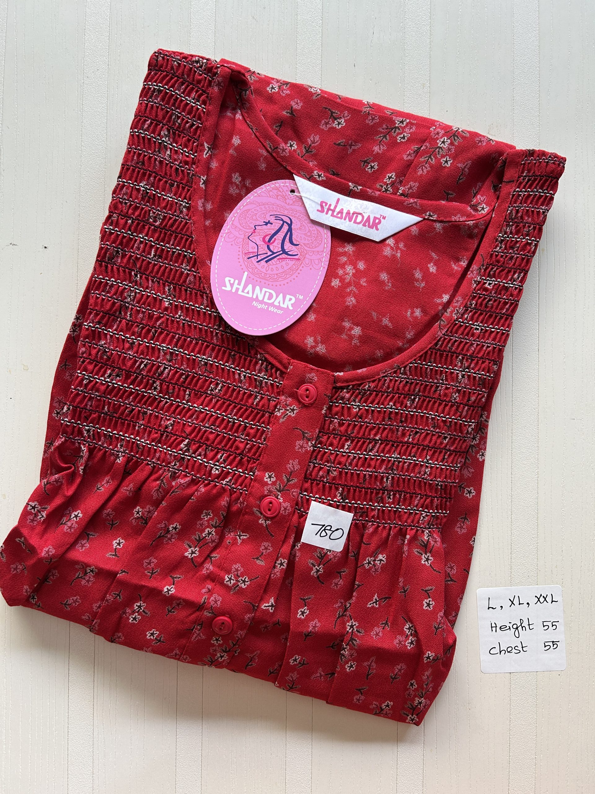 MAROON COLOR SHANDAR NIGHTIES