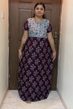 1532PN-Dual Tone Floral Pranjul Nighty - Image 2