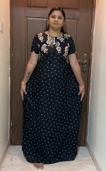 1533PN-Black Double Pranjul Nighty - Image 2