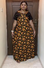 1503PN-yellow flower pattern pranjul nighty - Image 2