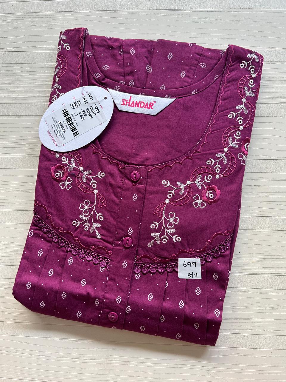 WhatsApp Image 2025-11-27 at 4.59.41 PM (1) SS128-Shandar Spun Nighty - Image 1