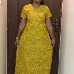 0A1506PN-Elegant mustard yellow pranjul nighty