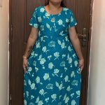 0A1521PN-Light Blue Floral Pattern Pranjul Nighty