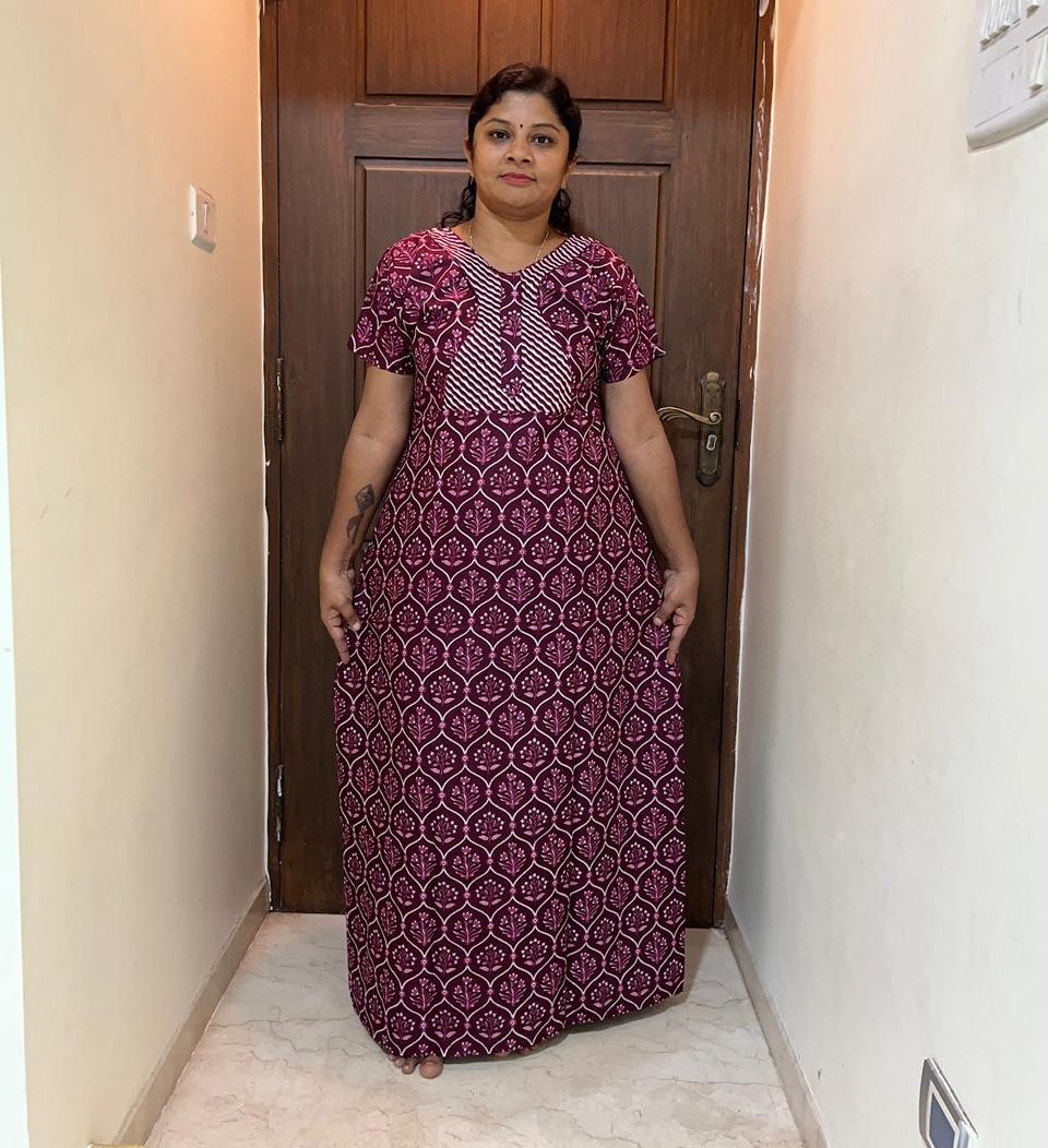 WhatsApp Image 2026-01-10 at 1.22.34 PM (2) 0A1507PN-Charming Magenta Pranjul Nighty - Image 1