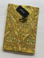 1506PN-Elegant mustard yellow pranjul nighty
