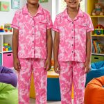 UK006-Kids Unisex Open Collar Night Suit