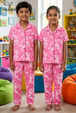 UK006-Kids Unisex Open Collar Night Suit