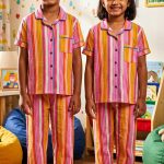 UK005-Kids Unisex Open Collar Night Suit