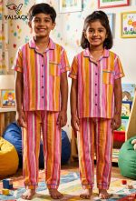 UK005-Kids Unisex Open Collar Night Suit