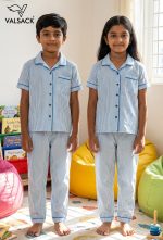 UK004-Kids Unisex Open Collar Night Suit