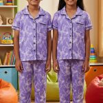 UK010-Kids Unisex Open Collar Night Suit