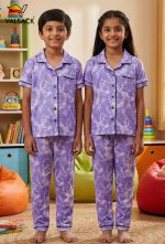 UK010-Kids Unisex Open Collar Night Suit