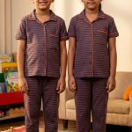 UK009-Kids Unisex Open Collar Night Suit