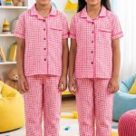 UK008-Kids Unisex Open Collar Night Suit