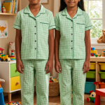 UK001-Kids Unisex Open Collar Night Suit