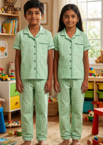 UK001-Kids Unisex Open Collar Night Suit