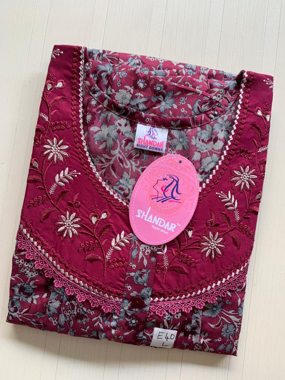 WhatsApp Image 2026-01-08 at 3.00.51 PM 00ASSF-019-SHANDAR FREE SIZE NIGHTY - Image 1