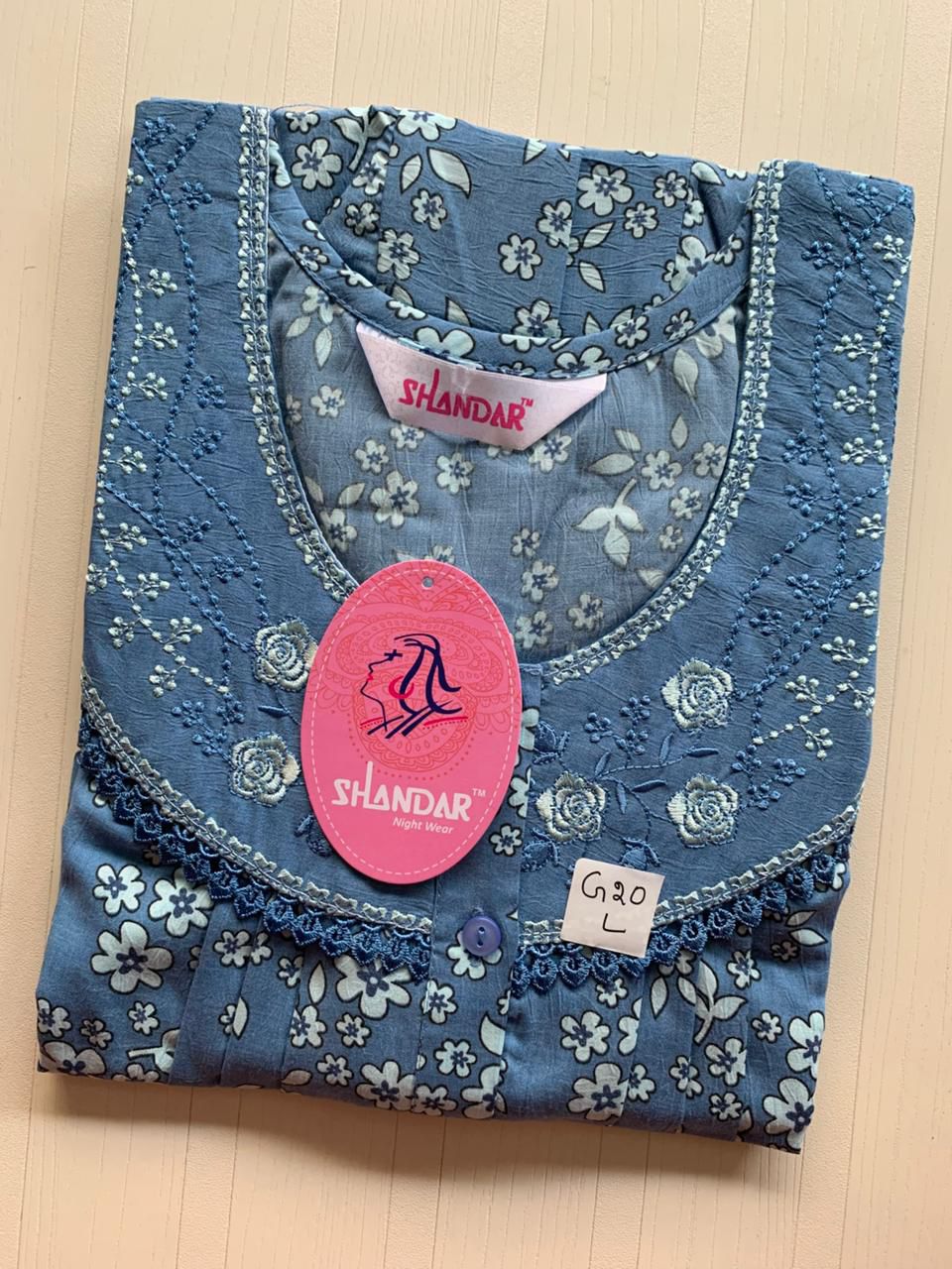 WhatsApp Image 2026-01-08 at 3.00.56 PM (1) 00ASSF-035-SHANDAR FREE SIZE NIGHTY - Image 1