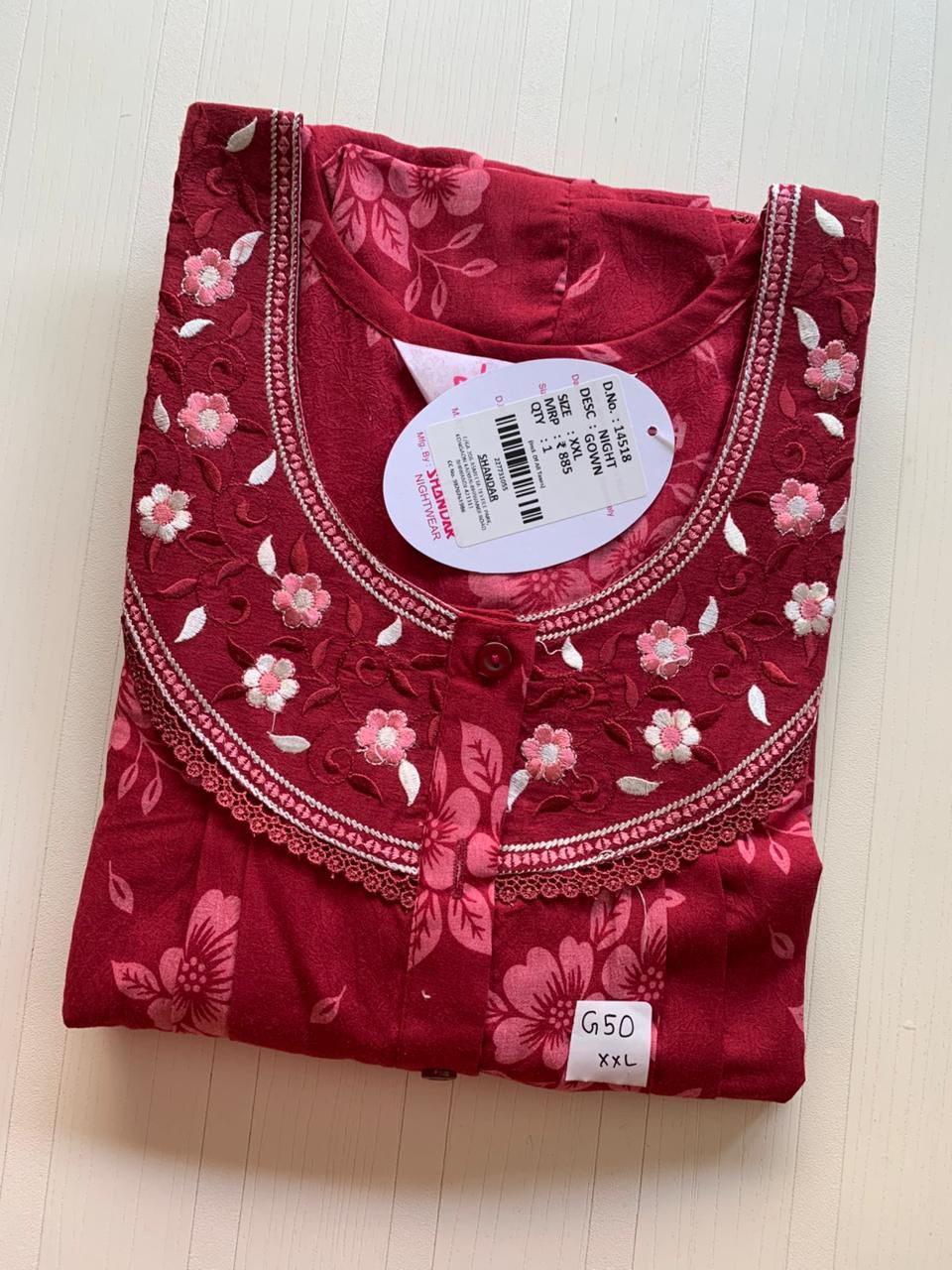 WhatsApp Image 2026-01-08 at 3.23.11 PM 00ASSXXL-010-SHANDAR XXL NIGHTY - Image 1