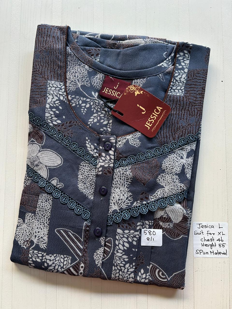 WhatsApp Image 2026-01-17 at 5.09.48 PM (3) 0176JL-Spun Pleats Nighty - Under 599 - Image 1