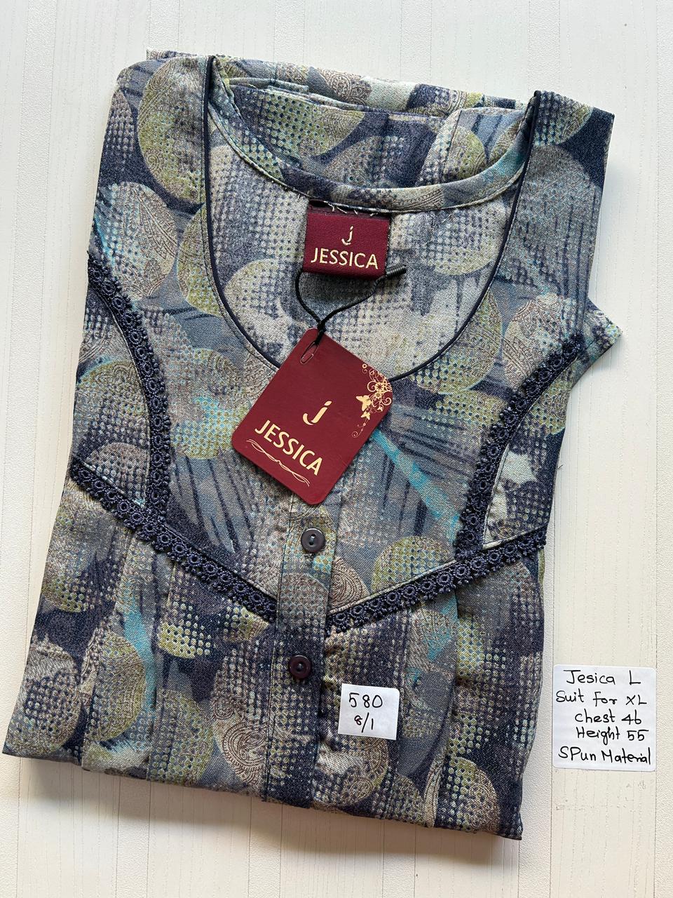 WhatsApp Image 2026-01-17 at 5.10.20 PM (1) 0112JL-Jessica Spun Pleats Nighty-Under 599 - Image 1