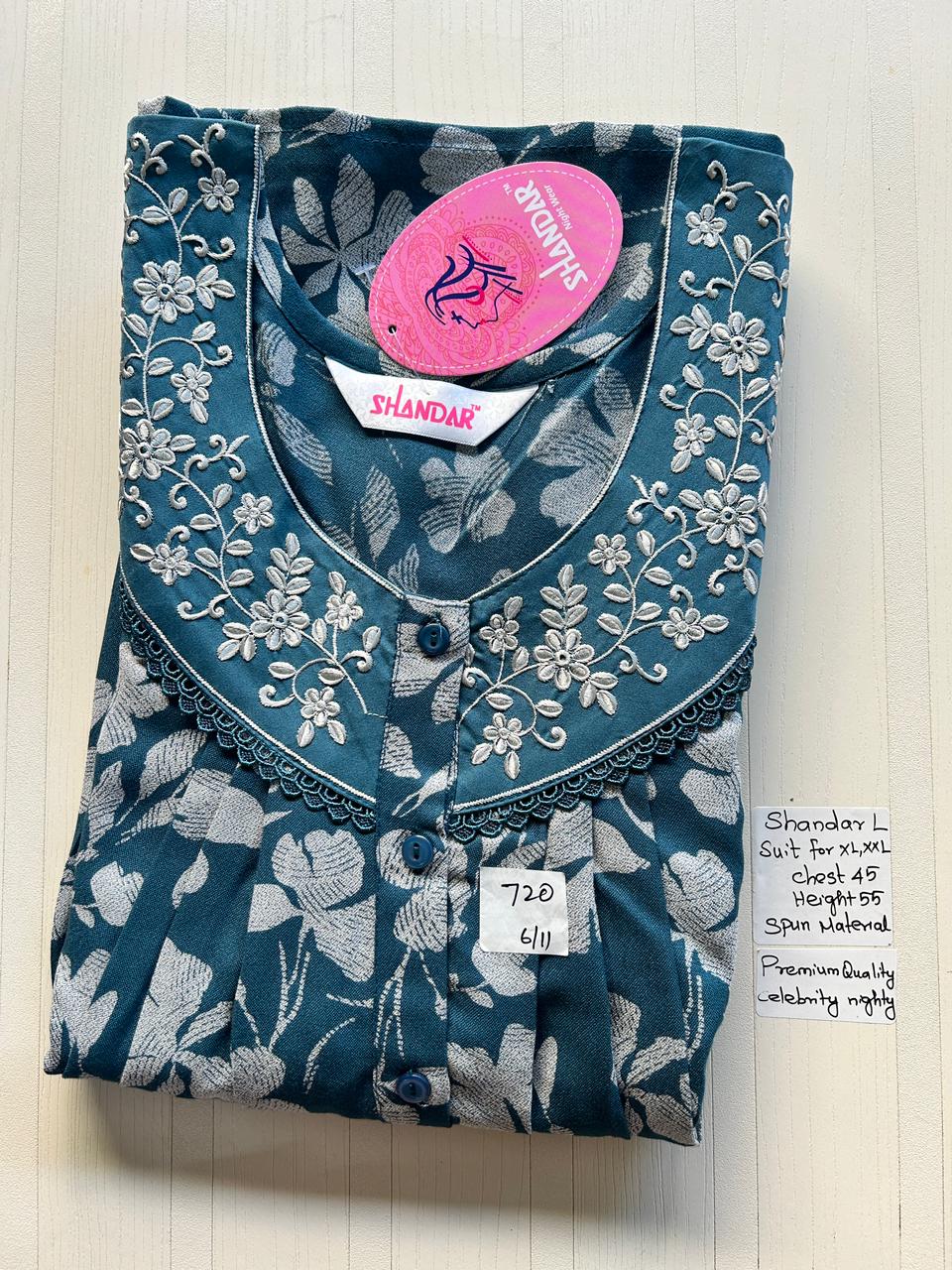 WhatsApp Image 2026-01-31 at 5.03.20 PM 00ASSF-103-SHANDAR FREE SIZE NIGHTY - Image 1