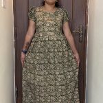 PJC019-Peacock feeding frock Puff sleeve