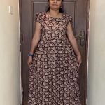 PJC021-Peacock feeding frock Puff sleeve