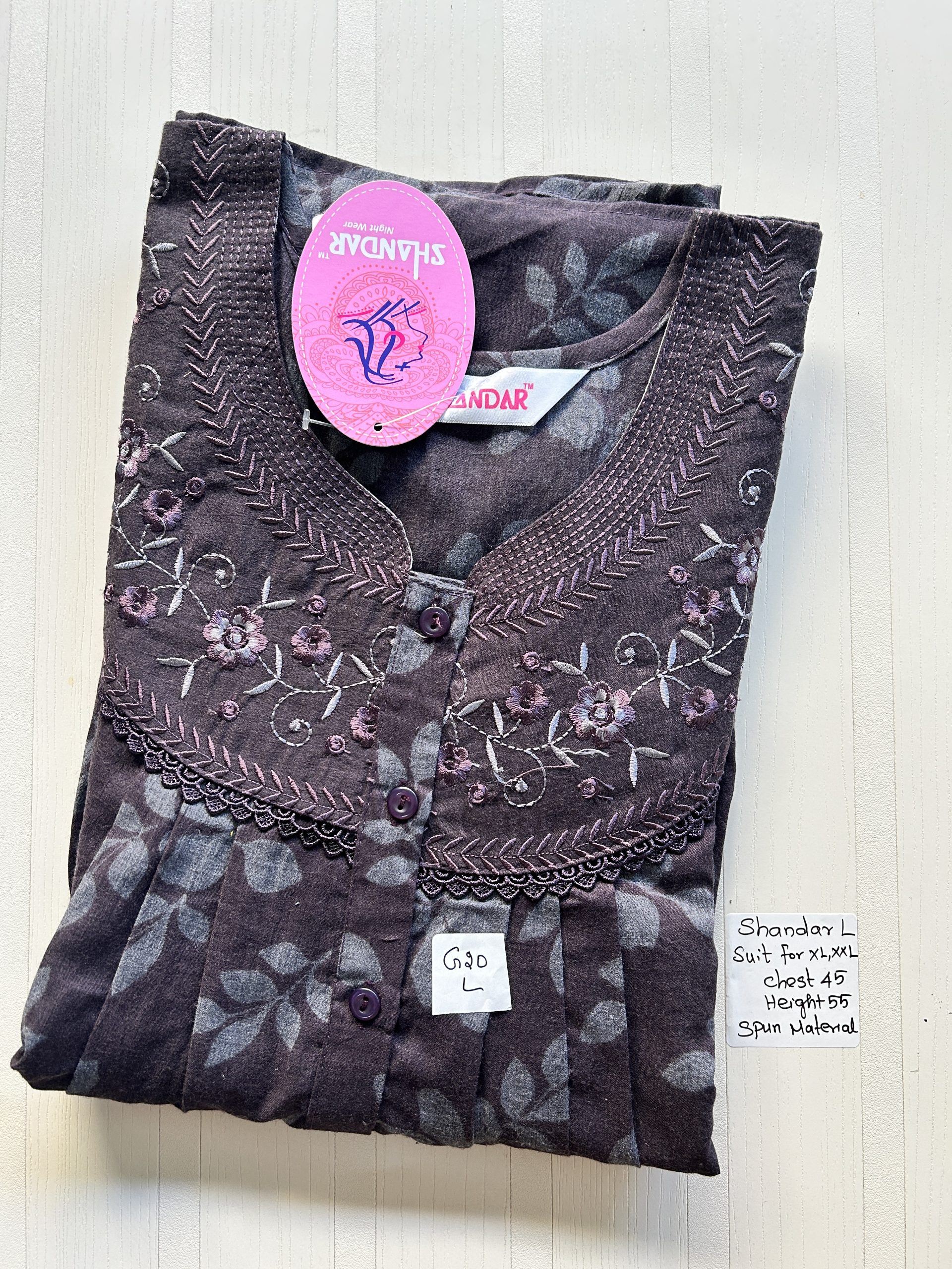 IMG_8053 00ASSF-186-SHANDAR FREE SIZE NIGHTY - Image 1