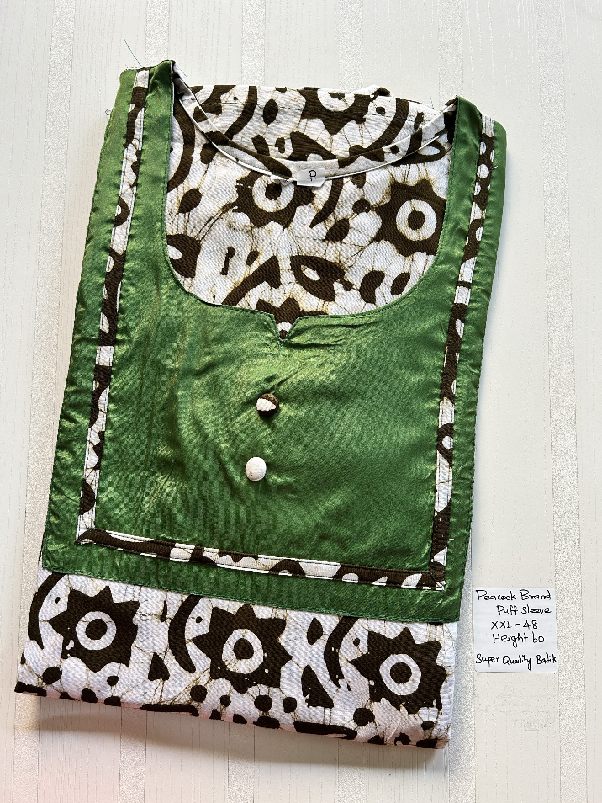 IMG_9448 PPNZ048-Peacock Height Batik Puff Sleeve - Image 1