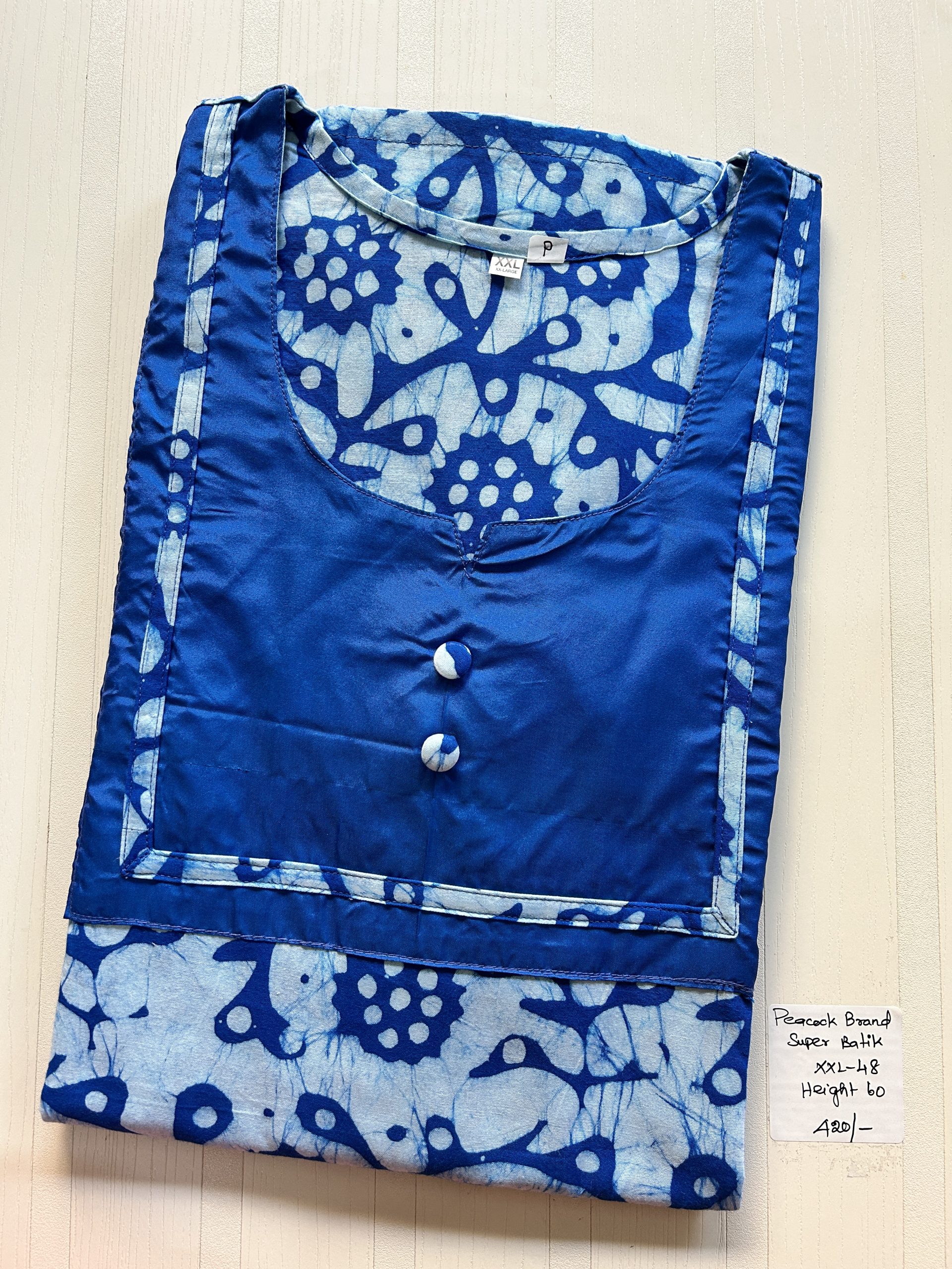 IMG_9460 PPNZ027-Peacock Height Batik Puff Sleeve - Image 1