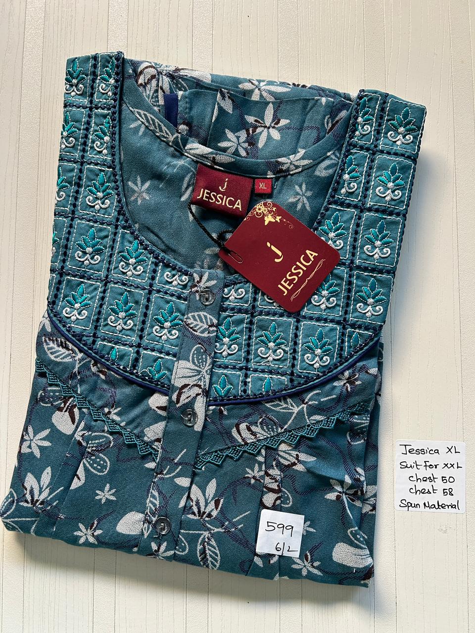 WhatsApp Image 2026-02-23 at 7.07.01 AM (2) 001AJXLN-136-Jessica Embroidery Pleats Nighty - Image 1