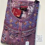 001AJXLN-137-Jessica Embroidery Pleats Nighty