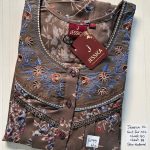 001AJXLN-139-Jessica Embroidery Pleats Nighty