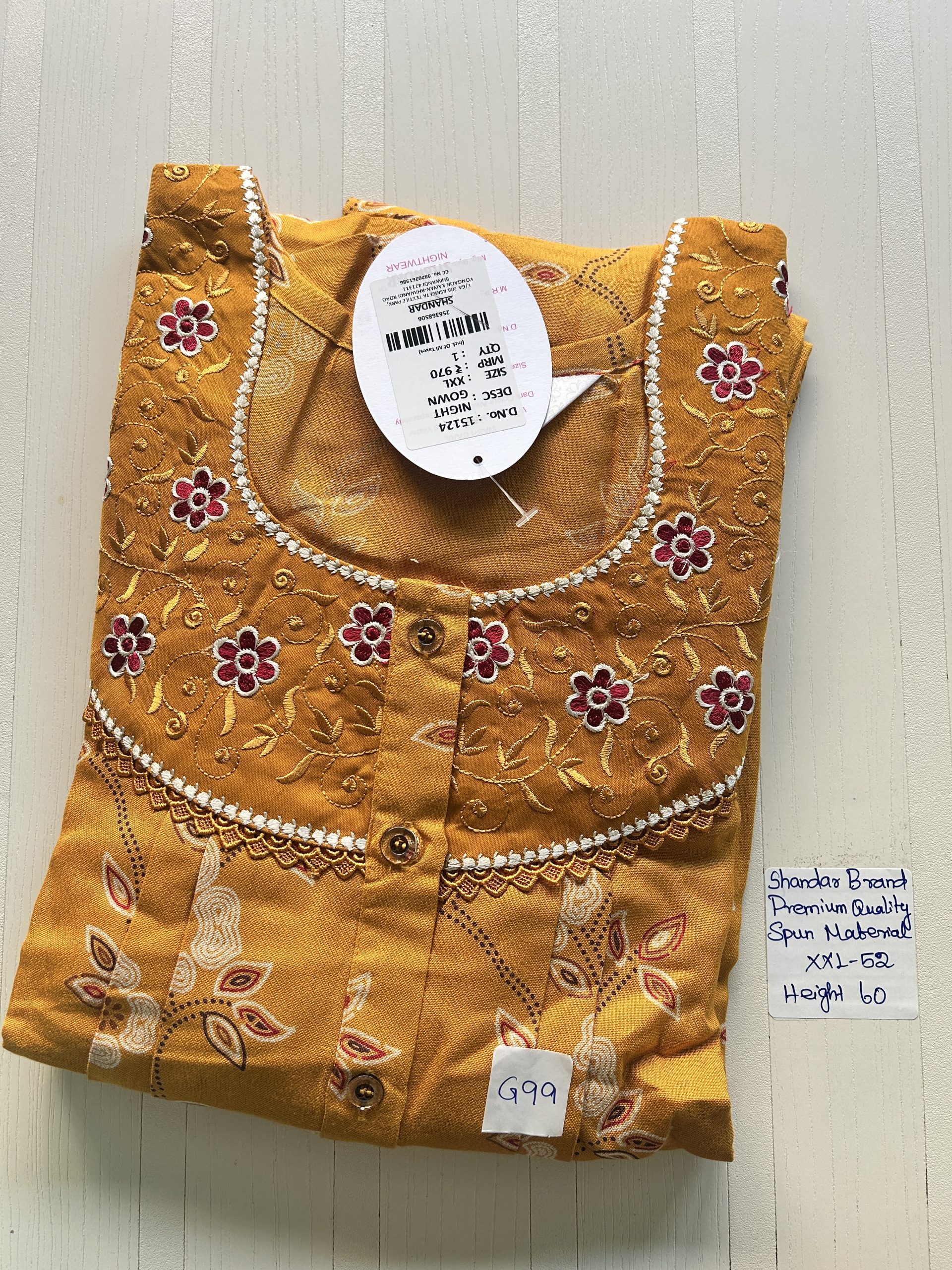 IMG_1936 00CC-SSSH-003- Height Shandar Spun Nighty - Image 1