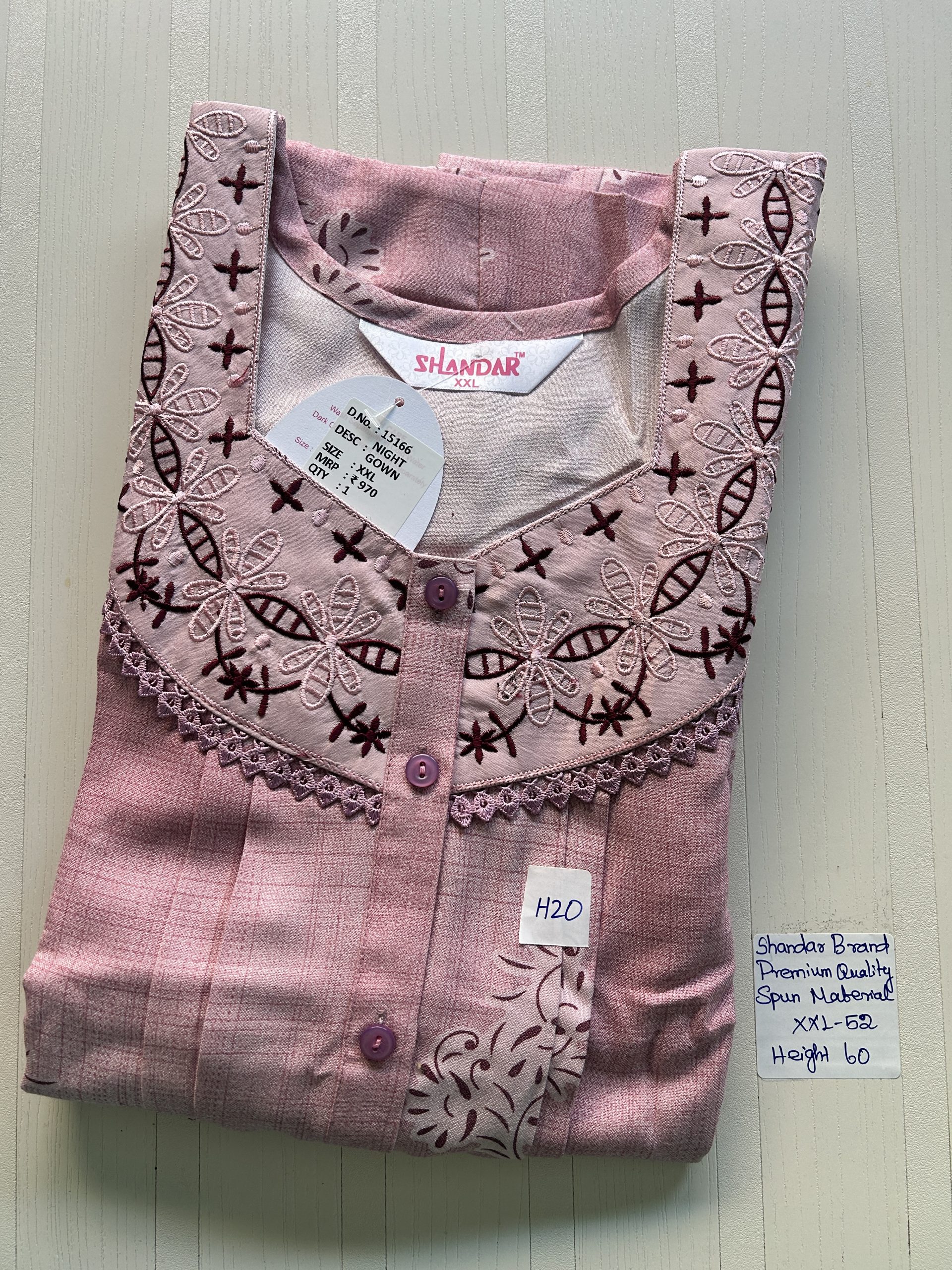 IMG_1960 00CC-SSSH-008- Height Shandar Spun Nighty - Image 1