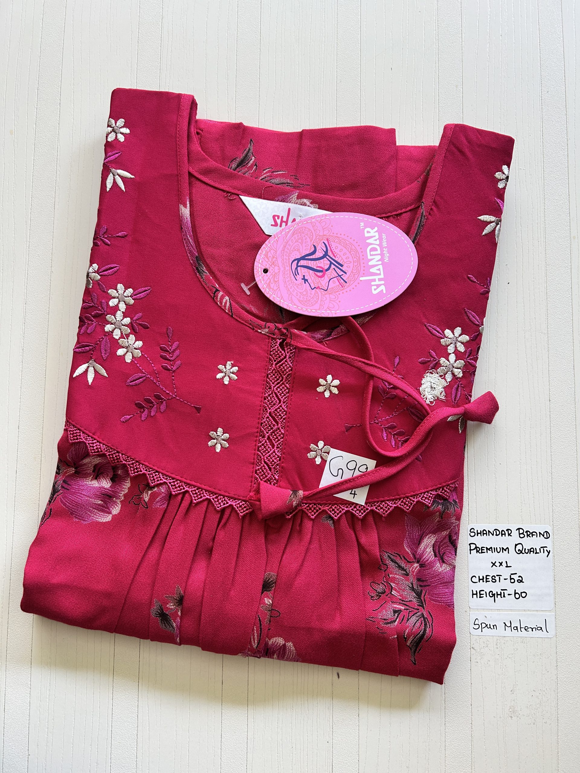 IMG_4688 00CC-SSSH-020- Height Shandar Spun Nighty - Image 1