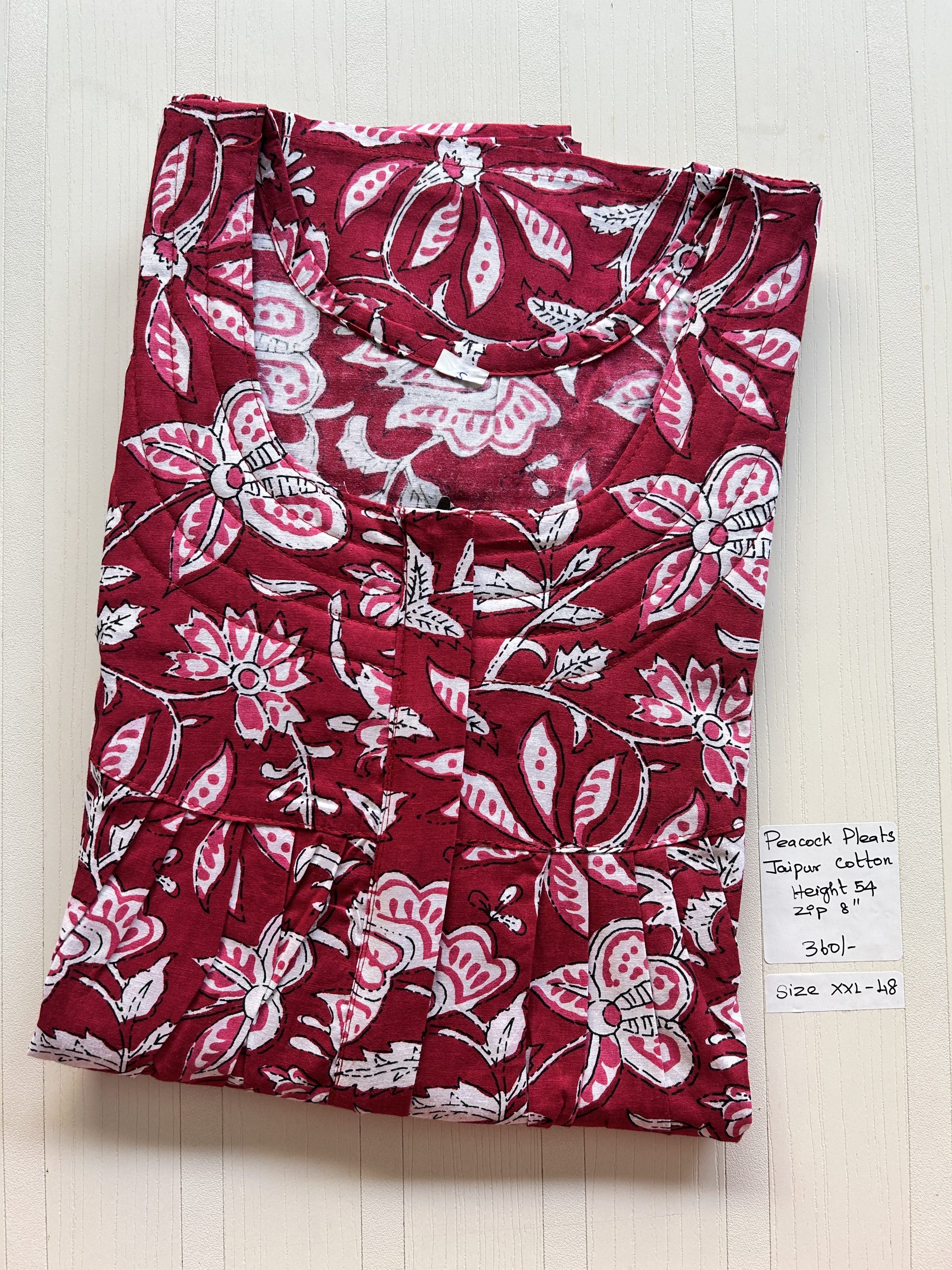 IMG_7451 00AA-PCPZ-033-Peacock pleats zip Jaipur Cotton - Image 1